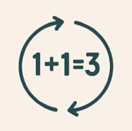 black line-art icon representing bundles collection