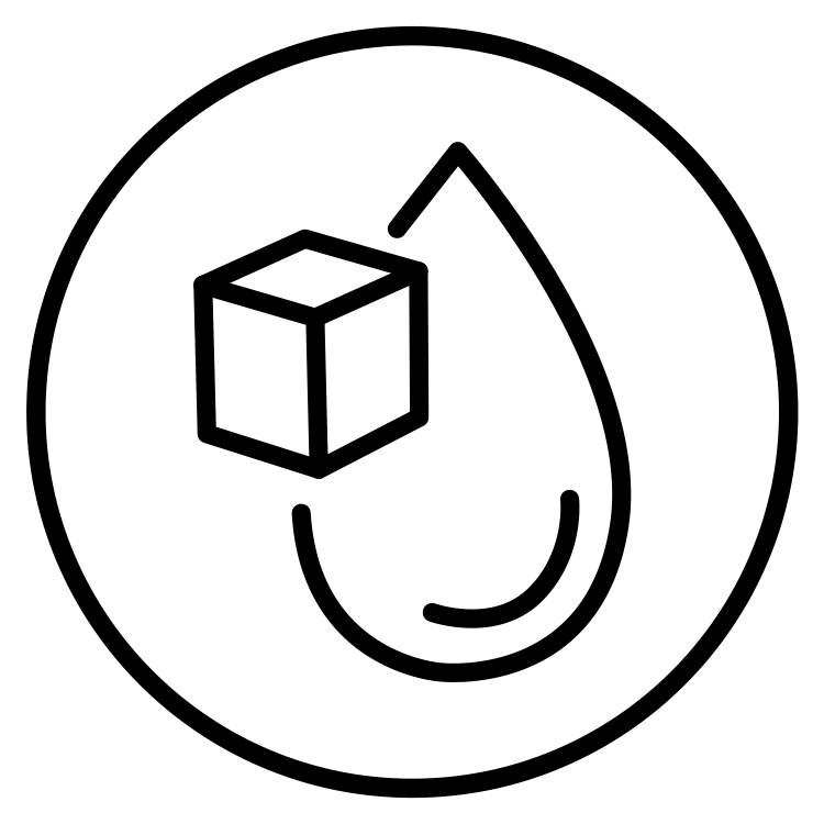 black line-art icon representing blood sugar control