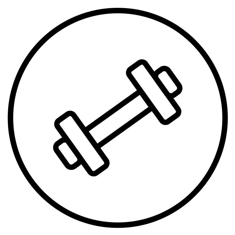 black line-art icon representing endurance