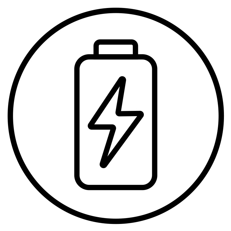 black line-art icon representing energy