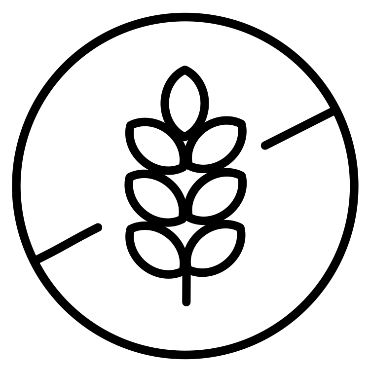 black line-art icon representing gluten free content