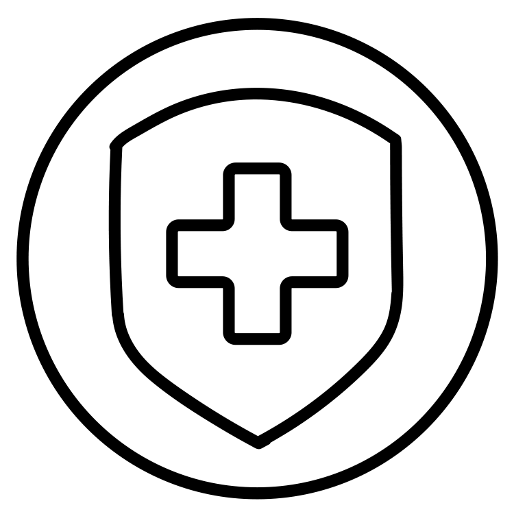 black line-art icon representing immunity