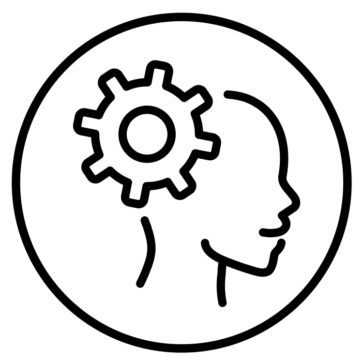 black line-art icon representing memory support