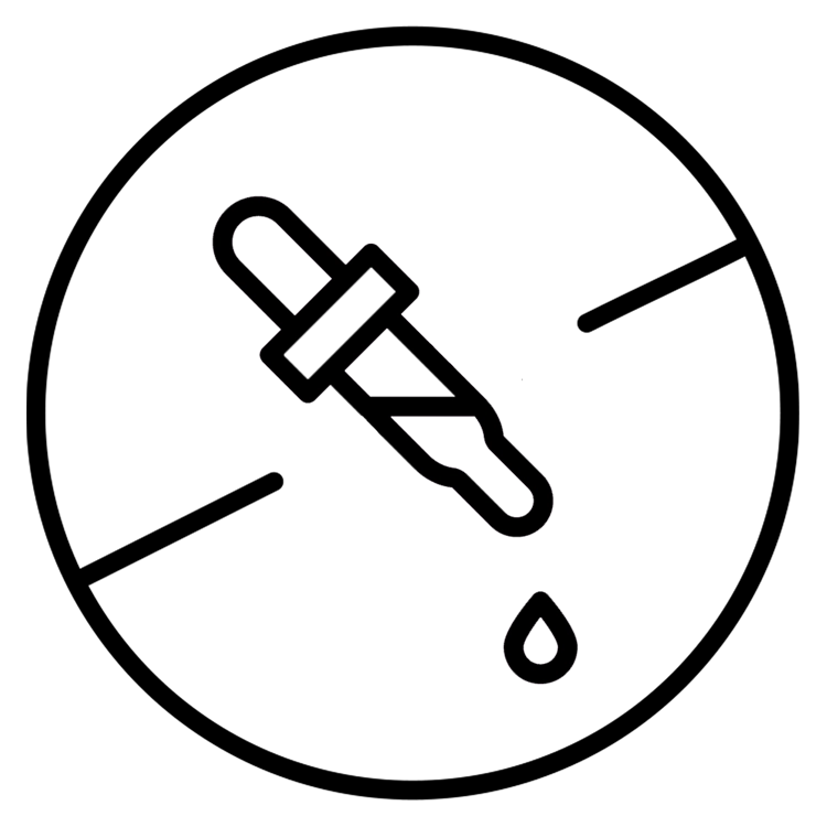 black line-art icon representing no-additives added