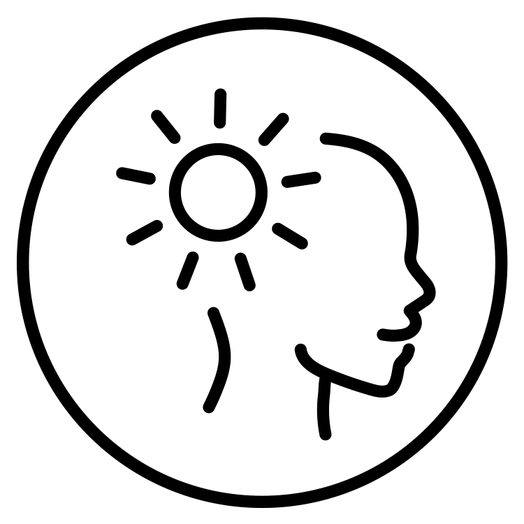 black line-art icon representing stress relief